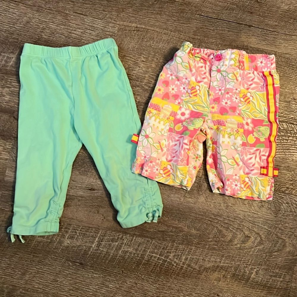 Girls Size 4T Summer Clothes Lot Capri Leggings Floral Shorts 2 Piece